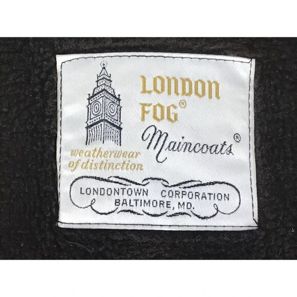 London Fog Maincoats Mens Khaki Lined‎ Collared Button Front Trench Coat Size 8 - Picture 5 of 10